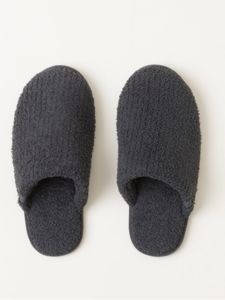 Men’s Cozy Carbon Grey Fuzzy Slip-On House Slippers -Size Xl (13-14)